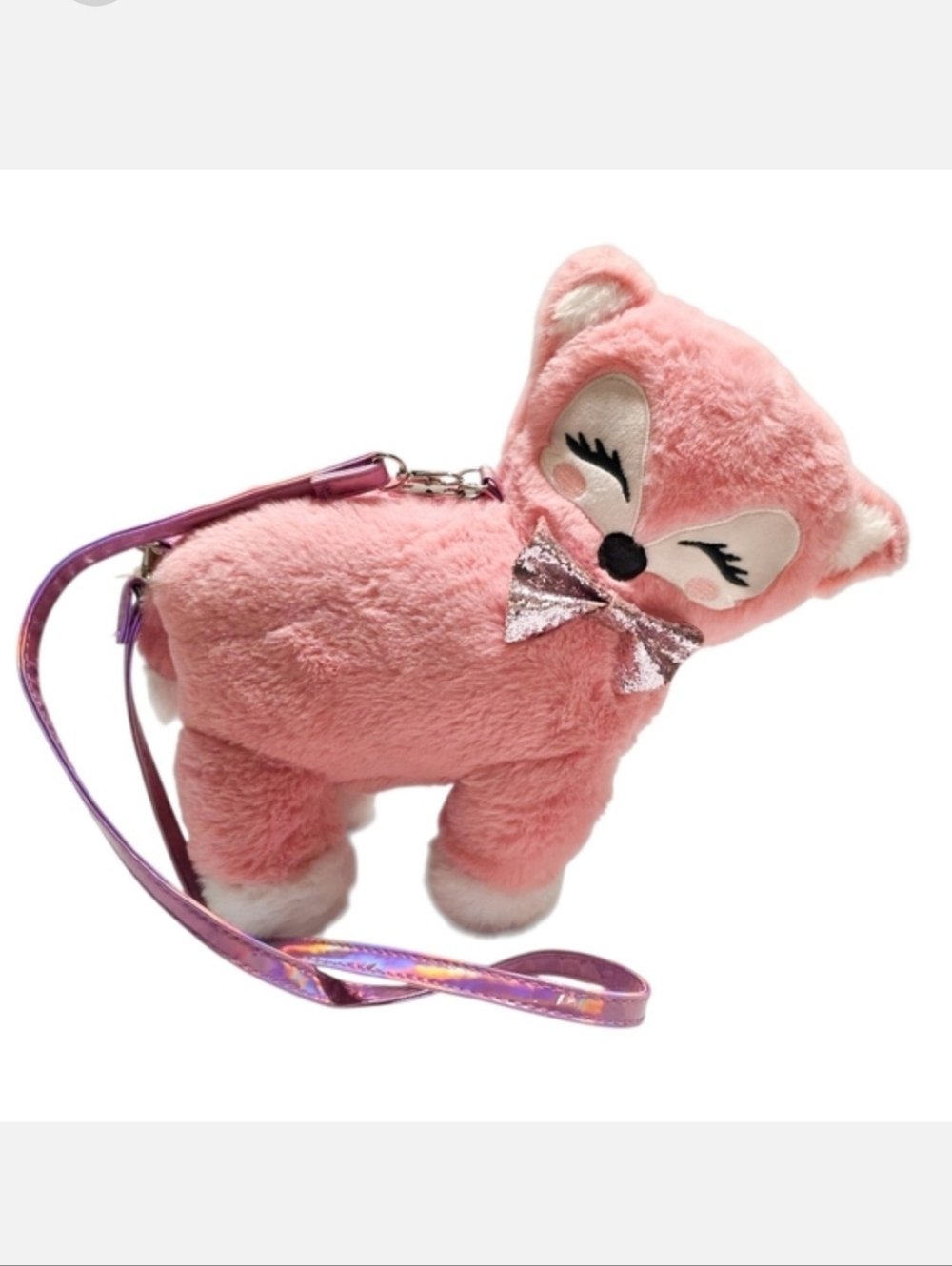 Pink Cat Stuffed Animal Purse Plush Toy Kids Crossbody Bag By Wonder Nation